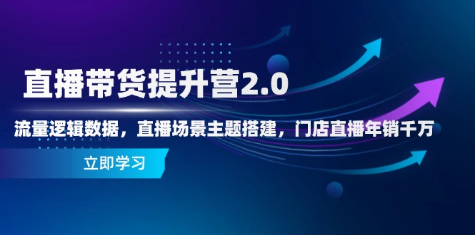 直播带货提升营2.0：流量逻辑数据，直播场景主题搭建，门店直播年销千万-蜗牛学社