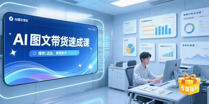 AI图文带货速成课，养号引流秘籍，爆款选品策略，美图制作全流程-蜗牛学社