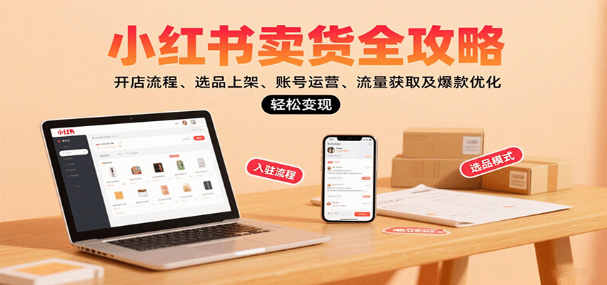 小红书卖货全攻略：开店流程、选品上架、账号运营、流量获取及爆款优化，轻松变现-蜗牛学社