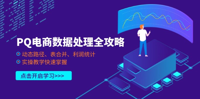 PQ电商数据处理全攻略,动态路径、表合并、利润统计,实操教学快速掌握