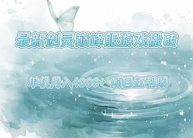 最新剑灵巅峰服游戏搬砖，项目红利期，单机稳定4000+操作简单好上手-蜗牛学社