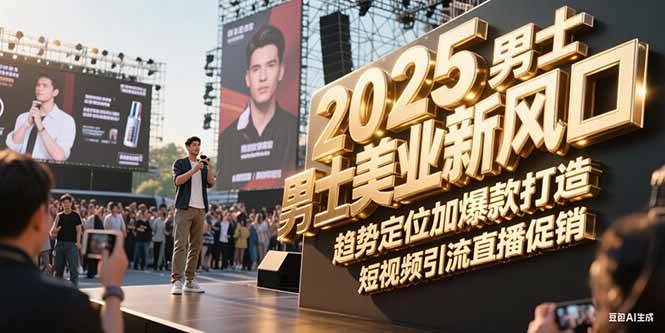 2025男士美业新风口,趋势定位加爆款打造,短视频引流直播促销-蜗牛学社