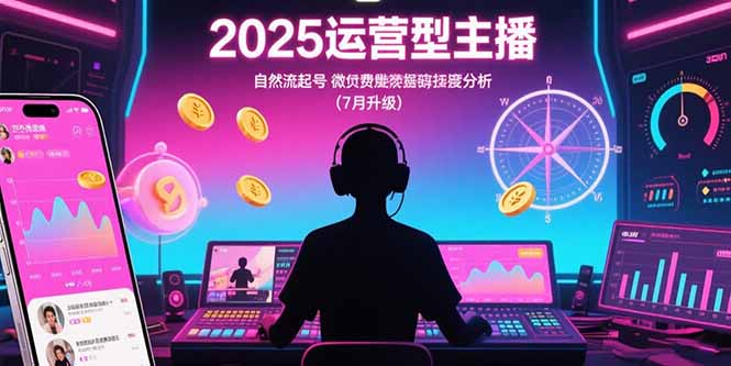2025运营型主播：自然流起号，微付费投放技巧，罗盘数据深度解析(7月更新-蜗牛学社