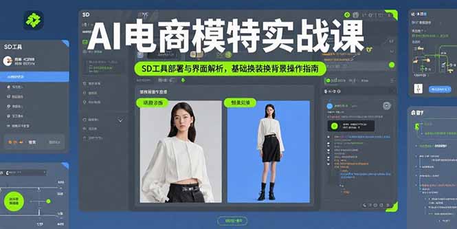 AI电商模特实战课，SD工具部署与界面解析，基础换装换背景操作指南-蜗牛学社