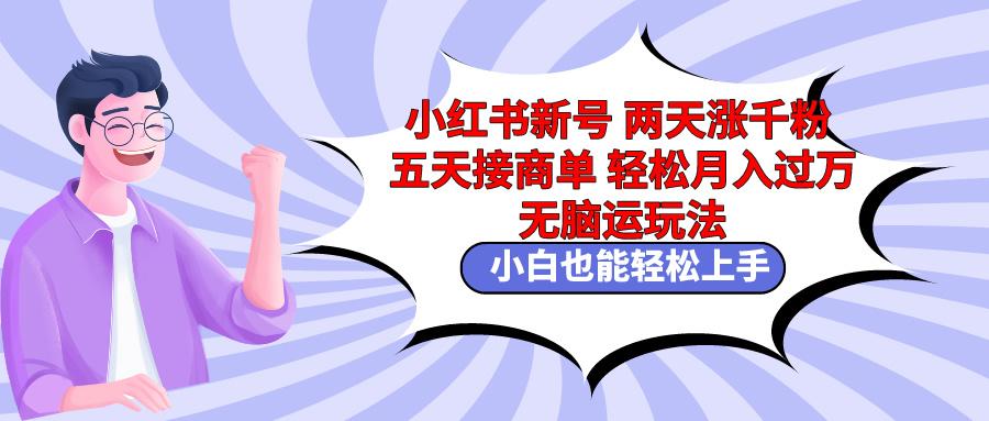 小红书新号两天涨千粉五天接商单轻松月入过万 无脑搬运玩法 小白也能轻…-蜗牛学社