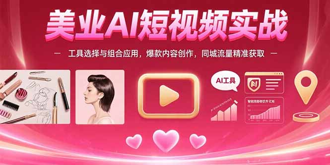 美业AI短视频实战:工具选择与组合应用,爆款内容创作,同城流量精准获取-蜗牛学社
