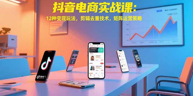 抖音电商实战课：12种变现玩法，剪辑去重技术，矩阵运营策略-蜗牛学社