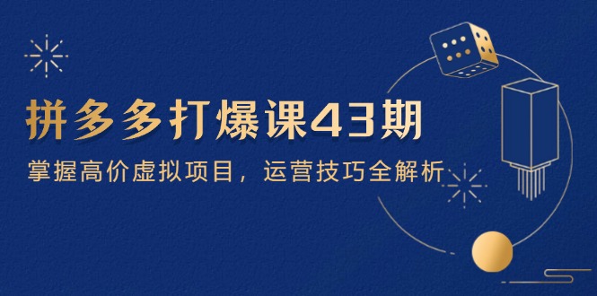 拼多多打爆课第 43 期,掌握高价虚拟项目,运营技巧全解析(15节-蜗牛学社