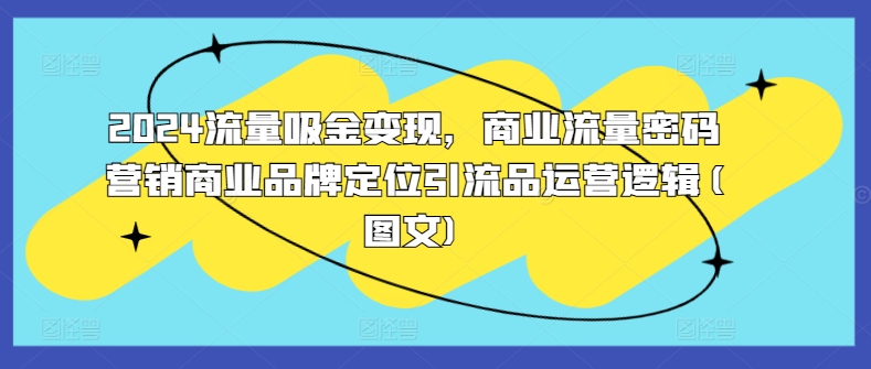 流量吸金变现，商业流量密码营销商业品牌定位引流品运营逻辑(图文)