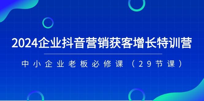 企业抖音-营销获客增长特训营，中小企业老板必修课(29节课