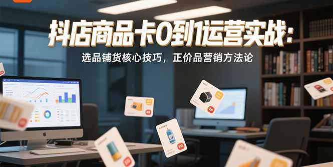抖店商品卡0到1运营实战：选品铺货核心技巧，正价品营销方法论-蜗牛学社
