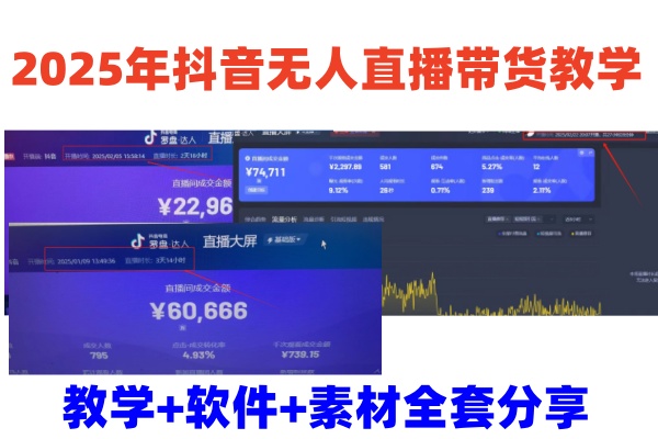 2025年抖音无人直播带货教学,从0到1全程干货快速撸金-蜗牛学社