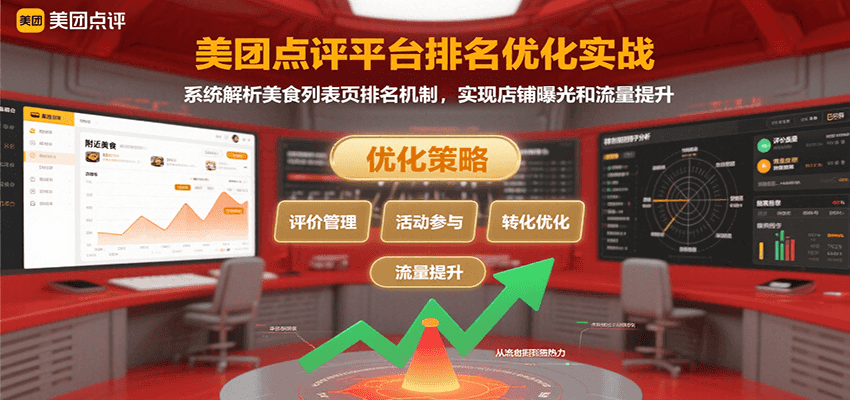 美团点评平台排名优化实战,系统解析美食列表页排名机制,实现店铺曝光和流量提升