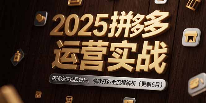 2025拼多多运营实战：店铺定位选品技巧，爆款打造全流程解析(更新6月-蜗牛学社
