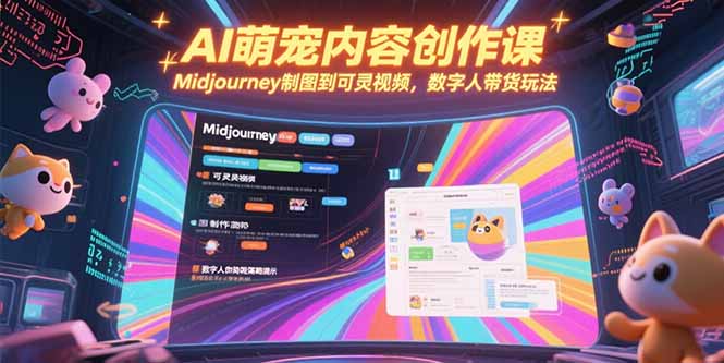 AI萌宠内容创作课，Midjourney制图到可灵视频，数字人带货玩法-蜗牛学社