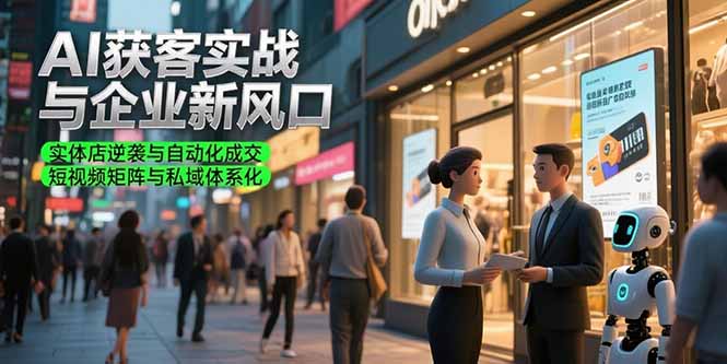 AI获客实战与企业新风口,实体店逆袭与自动化成交 短视频矩阵与私域体系化-蜗牛学社