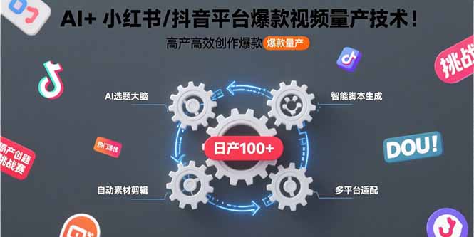 AI+小红书/抖音平台爆款视频量产技术:高产高效创作爆款视频!-蜗牛学社
