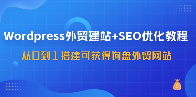 WordPress外贸建站+SEO优化教程,从0到1搭建可获得询盘外贸网站(57节课)-蜗牛学社