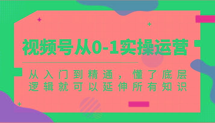 视频号从0-1实操运营,从入门到精通,懂了底层逻辑就可以延伸所有知识(更新.7)-蜗牛学社