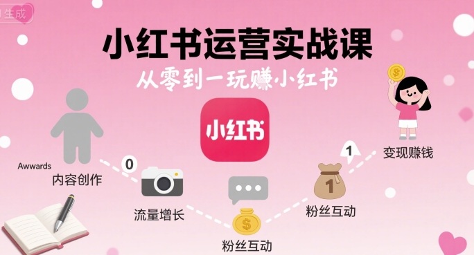 小红书运营实战课，从零到一玩賺小红书-蜗牛学社