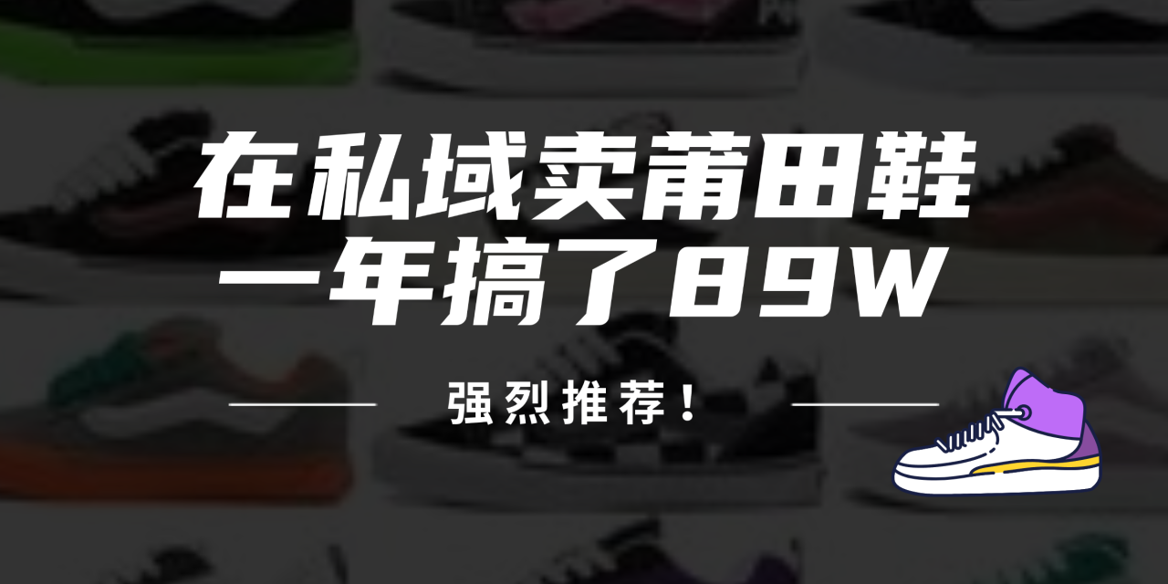 24年在私域卖莆田鞋,一年搞了89W,强烈推荐!