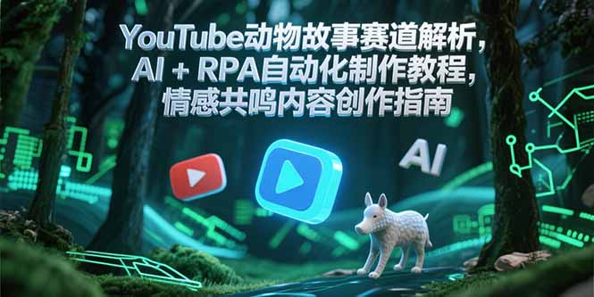 YouTube动物故事赛道解析，AI+RPA自动化制作教程，情感共鸣内容创作指南-蜗牛学社