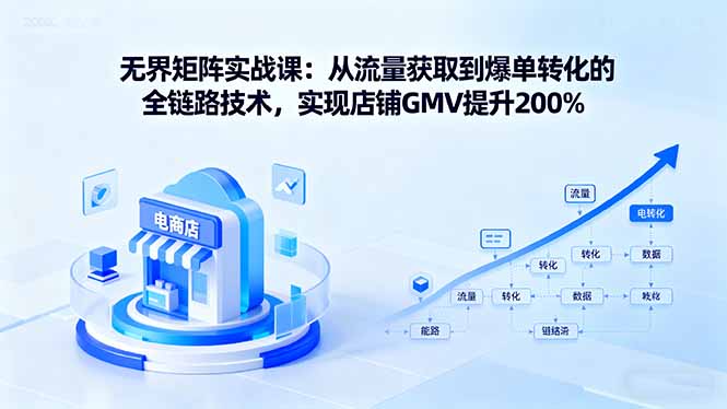 无界矩阵实战课：从流量获取到爆单转化的全链路技术，实现店铺GMV提升200%-蜗牛学社