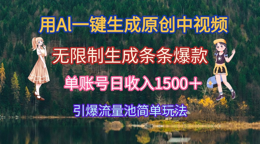 用Al一键生成原创中视频,无限制生成条条爆款,单账号日收入1500+引爆…-蜗牛学社