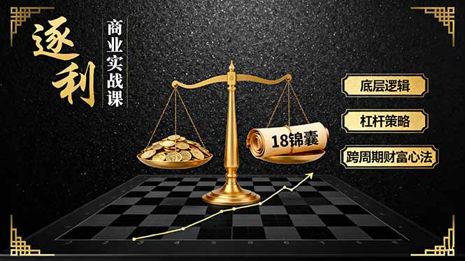 《逐 利》商业实战课，底层逻辑、杠杆策略、18锦囊，跨周期财富心法-蜗牛学社