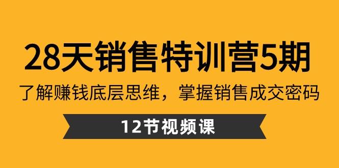 28天销售特训营5期:了解赚钱底层思维,掌握销售成交密码(12节课)-蜗牛学社