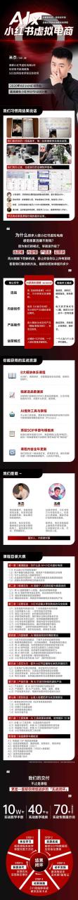 单号月收3w+，小红书低成本搞钱课《AI×小红书虚拟电商》全套