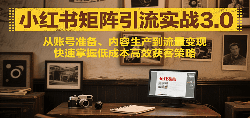 小红书矩阵引流3.0,从账号准备、内容生产到流量变现,快速掌握低成本高效获客策略-蜗牛学社