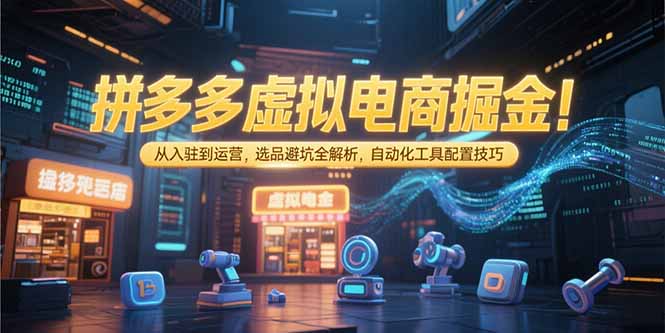 拼多多虚拟电商掘金：从入驻到运营，选品避坑全解析，自动化工具配置技巧-蜗牛学社