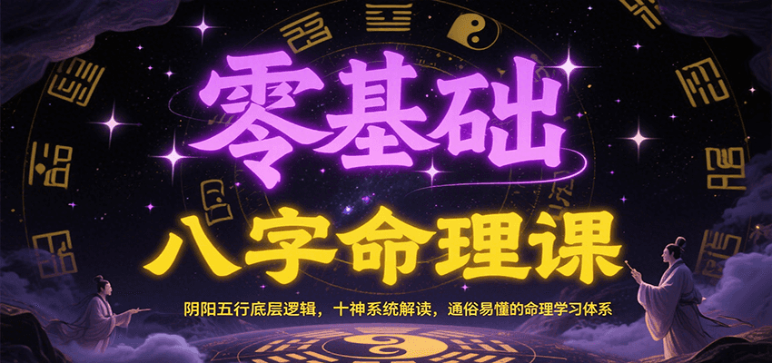 零基础八字命理课：阴阳五行底层逻辑，十神系统解读，通俗易懂的命理学习体系-蜗牛学社