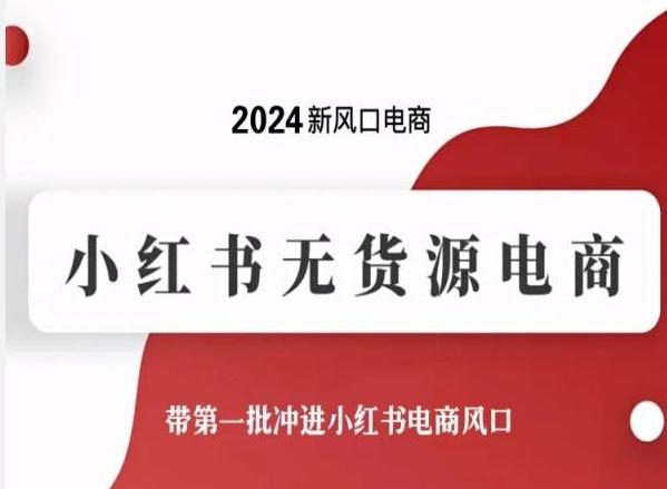 新风口电商，小红书无货源电商，带第一批冲进小红书电商风口
