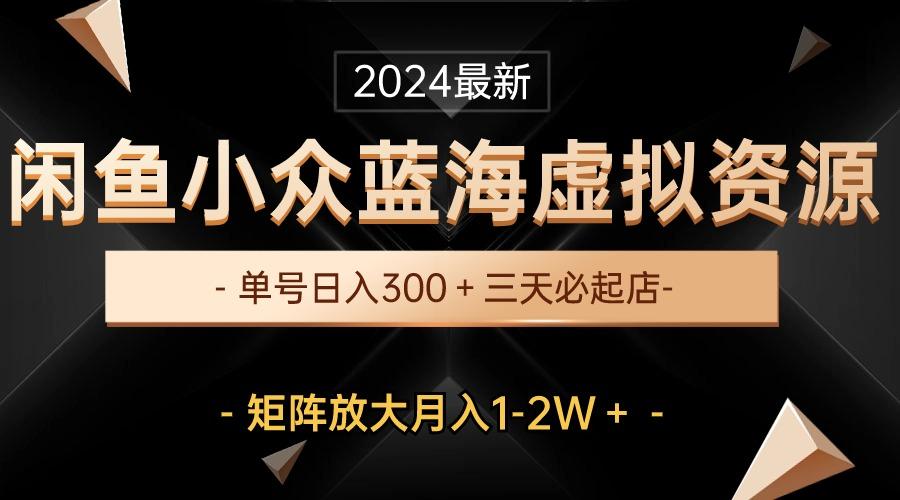 最新闲鱼小众蓝海虚拟资源,单号日入300+,三天必起店,矩阵放大月入1-2W