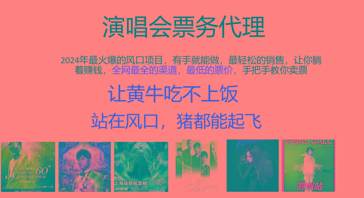 2024年最火爆风口项目，演唱会票务代理，日入2000+，一部手机就能搞定！-蜗牛学社
