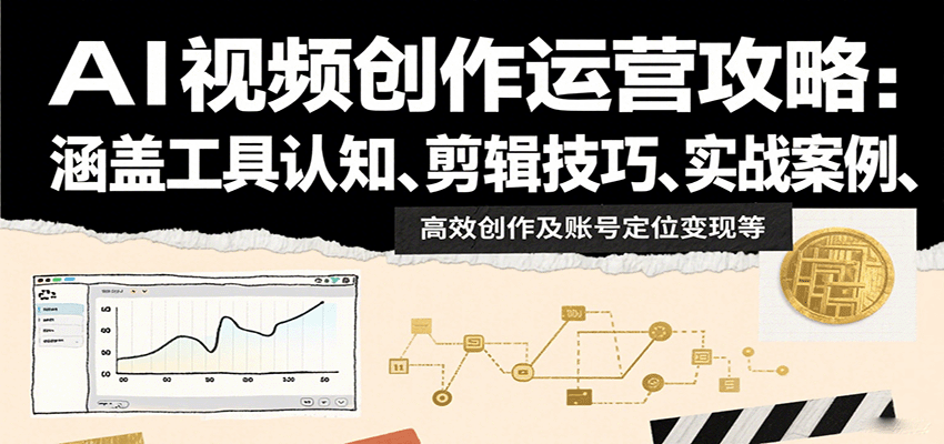 AI视频创作运营攻略：涵盖工具认知、剪辑技巧、实战案例、高效创作及账号定位变现等-蜗牛学社