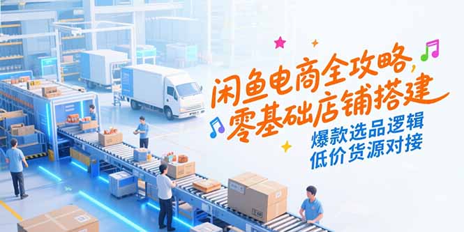 闲鱼电商全攻略，零基础店铺搭建，爆款选品逻辑，低价货源对接-蜗牛学社