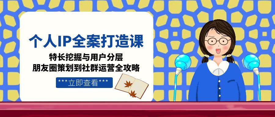 个人IP全案打造课，特长挖掘与用户分层，朋友圈策划到社群运营全攻略-蜗牛学社