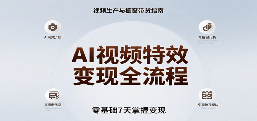 AI视频特效变现全流程,零基础7天掌握视频生产到橱窗带货变现-蜗牛学社