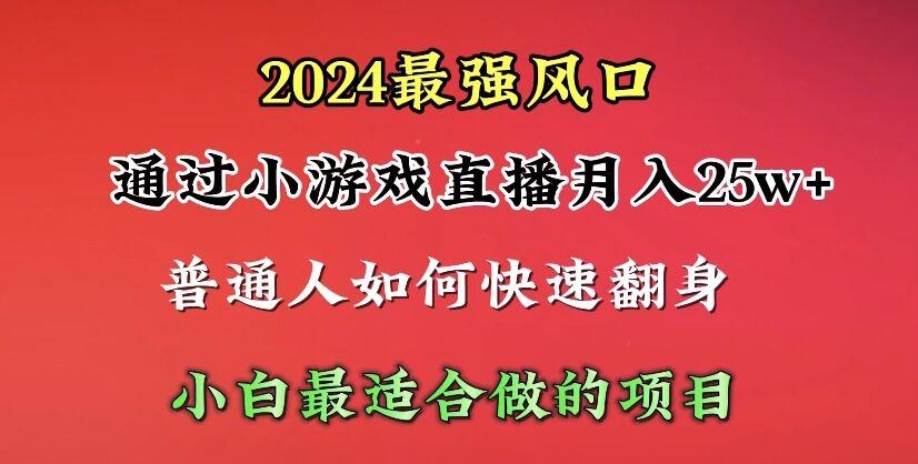 (10020期)年最强风口,通过小游戏直播月入25w+单日收益5000+小白最适合做的项目