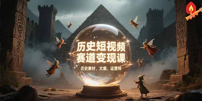 历史短视频赛道变现课,百集素材库应用,文案剪辑技巧,账号运营全案