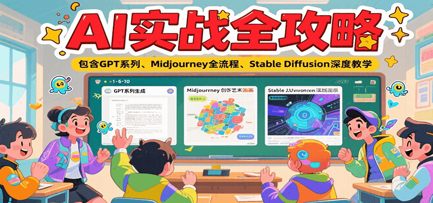 AI实战全攻略,包含GPT系列、Midjourney全流程、Stable Diffusion深度教学-蜗牛学社