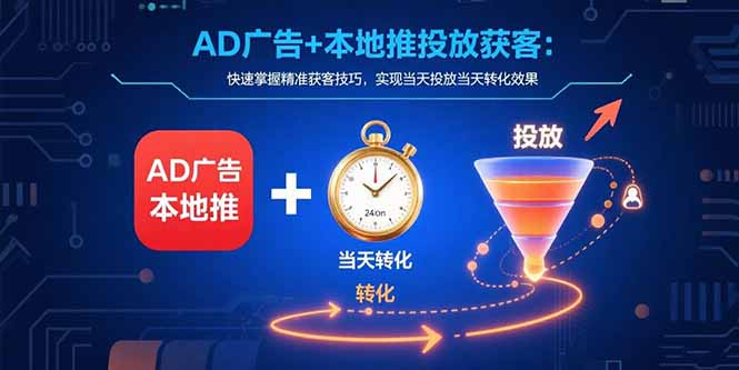 AD广告+本地推投放获客：快速掌握精准获客技巧，实现当天投放当天转化效果-蜗牛学社