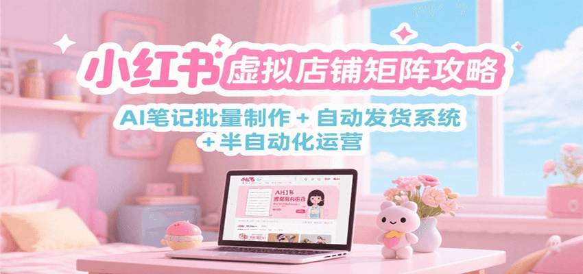 小红书虚拟店铺矩阵攻略：AI笔记批量制作 + 自动发货系统 + 半自动化运营-蜗牛学社