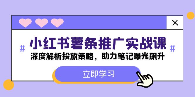 小红书-薯条推广实战课:深度解析投放策略,助力笔记曝光飙升-蜗牛学社