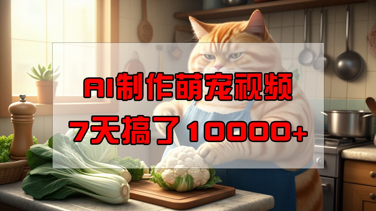 靠AI制作萌宠视频,7天搞了1万+,操作简单门槛低,有手机就行-蜗牛学社