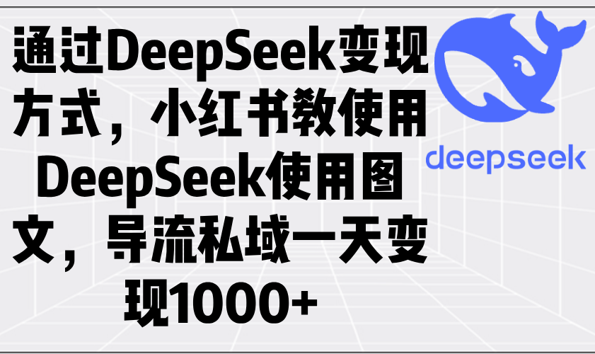 通过DeepSeek变现方式，小红书教使用DeepSeek图文，导流私域一天变现1000+-蜗牛学社