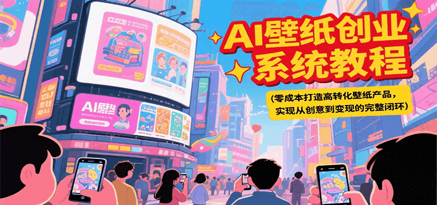 AI壁纸创业系统教程，零成本打造高转化壁纸产品，实现从创意到变现的完整闭环-蜗牛学社
